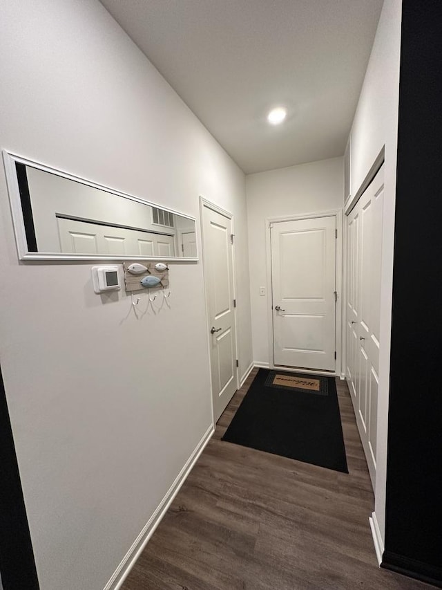 8506 Redbud Ct, Wonder Lake, IL 60097 - corridor featuring dark wood-style floors and recessed lighting