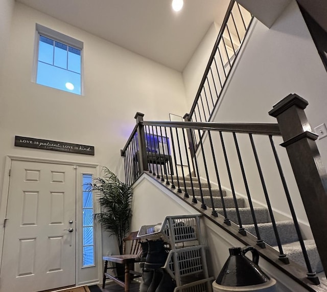 8506 Redbud Ct, Wonder Lake, IL 60097 - entryway with a high ceiling and stairway