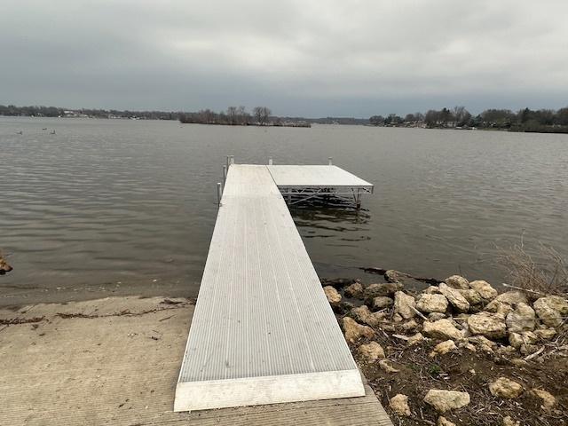 8506 Redbud Ct, Wonder Lake, IL 60097 - dock featuring a water view