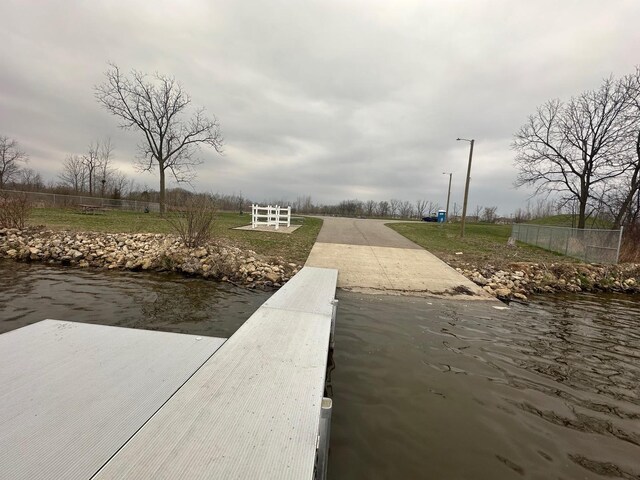 8506 Redbud Ct, Wonder Lake, IL 60097 - dock area with a boat ramp and a water view