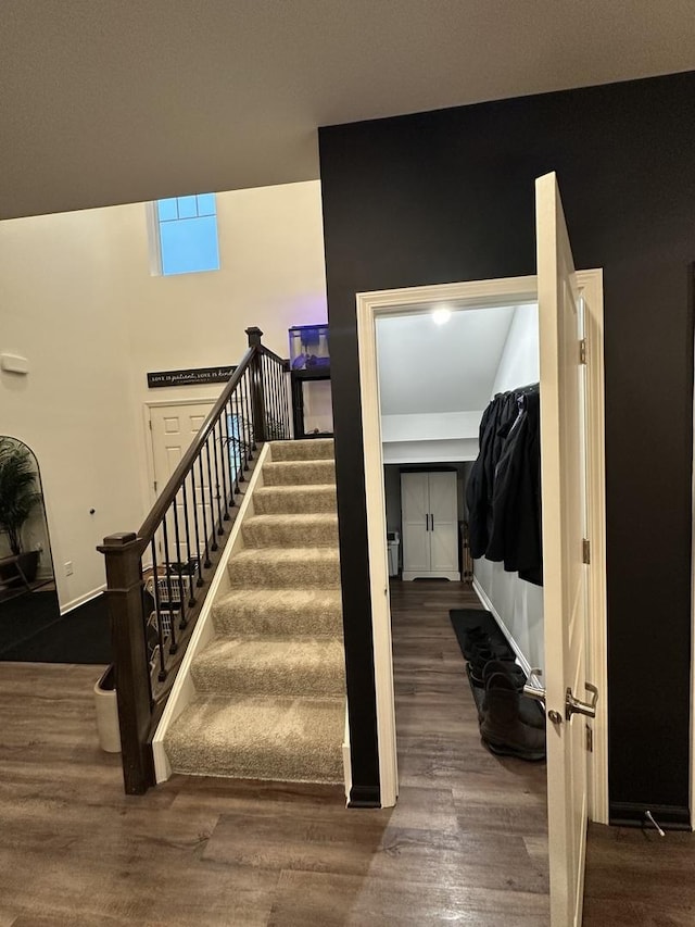 8506 Redbud Ct, Wonder Lake, IL 60097 - stairs featuring wood finished floors