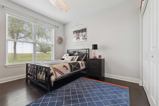 49 W Crabapple Ave, Cortland, IL 60112 - bedroom featuring multiple windows, baseboards, and dark wood-style floors