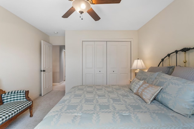 4804 Westborough Dr, Champaign, IL 61822 - bedroom with carpet, a closet, ceiling fan, and baseboards