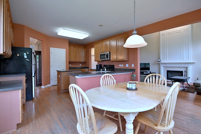 24316 W Bristol Ave, Plainfield, IL 60585 - dining space featuring wood finished floors and a fireplace