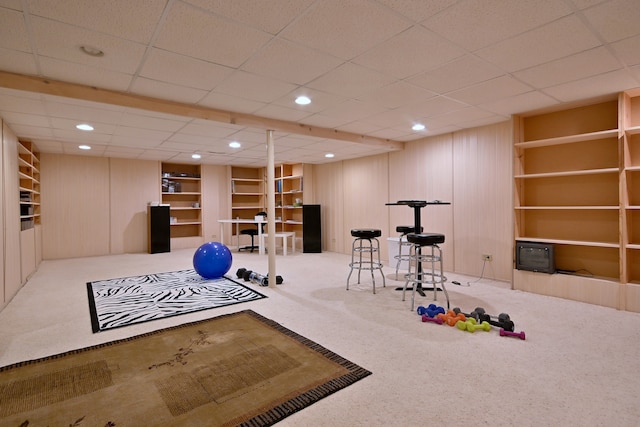 24316 W Bristol Ave, Plainfield, IL 60585 - workout room featuring carpet floors and recessed lighting