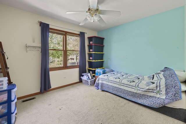 57 Huntcliff Ct, Fox River Grove, IL 60021 - bedroom featuring carpet, baseboards, and ceiling fan