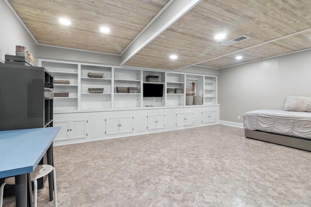 525 W Jackson St, Woodstock, IL 60098 - bedroom featuring wood ceiling, recessed lighting, and baseboards