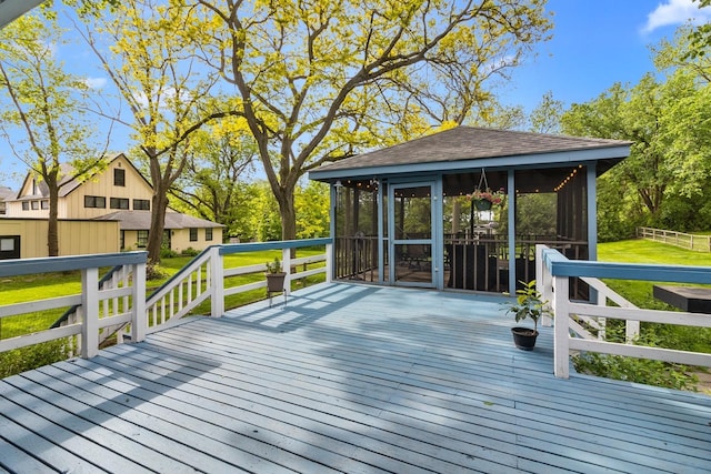 525 W Jackson St, Woodstock, IL 60098 - deck with a sunroom and a lawn