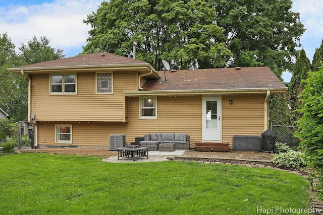 2007 Oak Dr, Mchenry, IL 60050 - rear view of property featuring outdoor lounge area, entry steps, cooling unit, and a patio