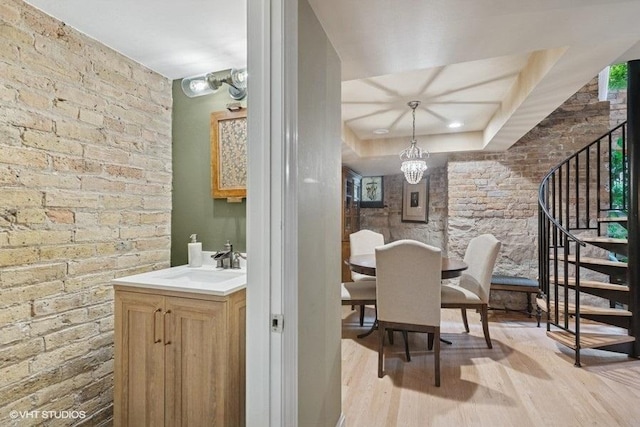 540 W Belden Ave Unit 1A, Chicago, IL 60614 - dining space featuring stairway and wood finished floors