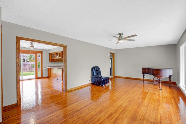 805 Grand Blvd, Joliet, IL 60436 - unfurnished room featuring a ceiling fan, light wood finished floors, baseboards, and a textured ceiling