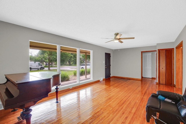 805 Grand Blvd, Joliet, IL 60436 - living room with ceiling fan, light wood-type flooring, and baseboards