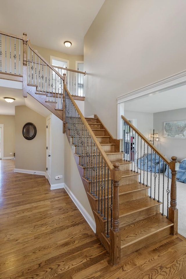 22709 Stanford Dr, Frankfort, IL 60423 - staircase featuring wood finished floors and baseboards