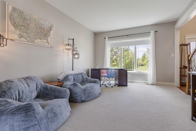22709 Stanford Dr, Frankfort, IL 60423 - sitting room featuring carpet, baseboards, and stairs