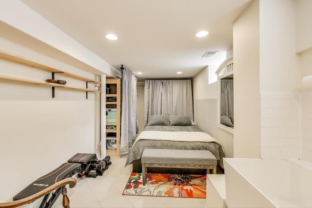 1524 Cleveland St, Evanston, IL 60202 - tiled bedroom with recessed lighting