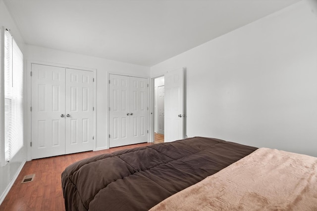 366 Meadow Ct Unit 366, Vernon Hills, IL 60061 - bedroom featuring multiple closets, baseboards, and wood finished floors