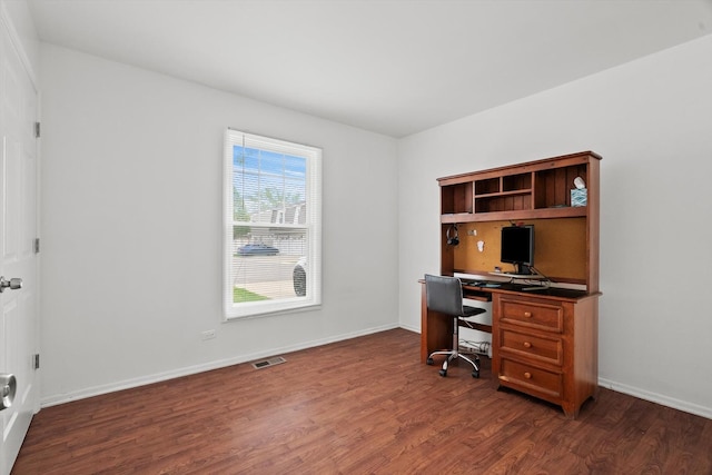 366 Meadow Ct Unit 366, Vernon Hills, IL 60061 - office area featuring dark wood-type flooring and baseboards