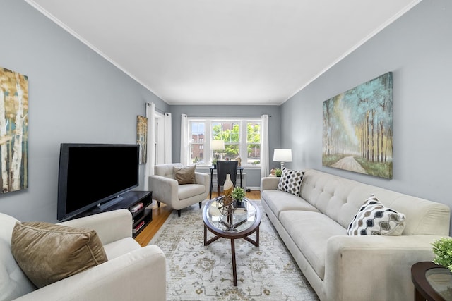 213 N Marion St Unit 2D, Oak Park, IL 60302 - living area featuring wood finished floors and ornamental molding