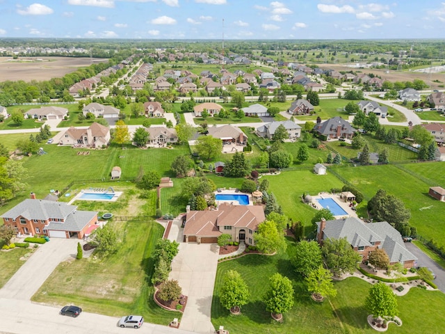 13187 Briar Patch Ln, Lemont, IL 60439 - aerial perspective of suburban area featuring a pool