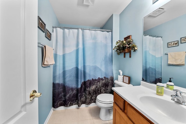 210 Station Park Cir, Grayslake, IL 60030 - full bathroom with toilet, vanity, tile patterned floors, and a shower with curtain