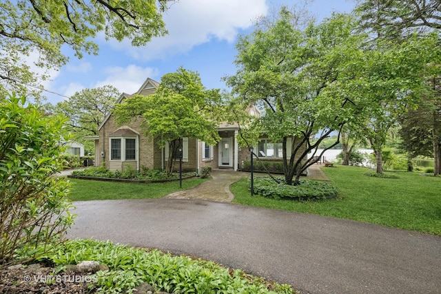 145 W Lake Shore Dr, Tower Lakes, IL 60010 - view of property hidden behind natural elements featuring a front lawn and brick siding