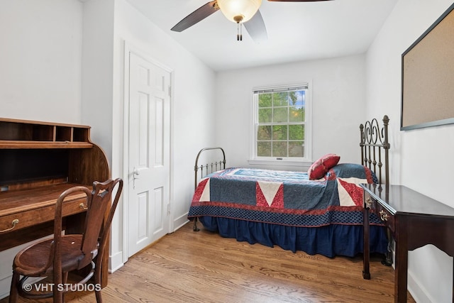145 W Lake Shore Dr, Tower Lakes, IL 60010 - bedroom with wood finished floors and ceiling fan
