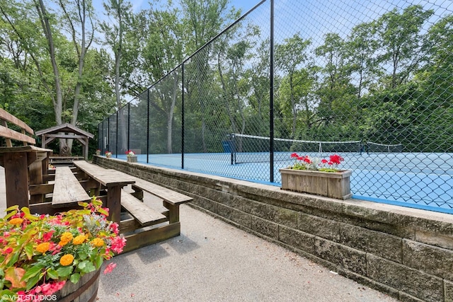 145 W Lake Shore Dr, Tower Lakes, IL 60010 - view of tennis court with a gazebo