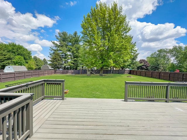 5411 S Brookstone Dr, Rochelle, IL 61068 - view of wooden deck