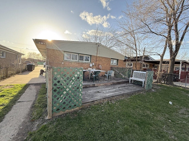 7825 S Pulaski Rd, Chicago, IL 60652 - rear view of house featuring a deck and brick siding