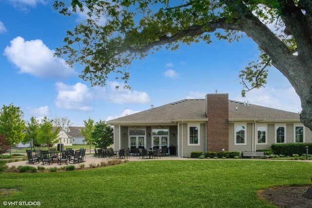 1200 Ardmoor Dr, Crystal Lake, IL 60012 - rear view of house with a yard, a chimney, and a patio