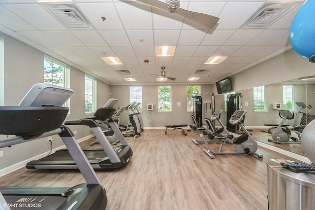 1200 Ardmoor Dr, Crystal Lake, IL 60012 - workout area with wood finished floors, baseboards, and healthy amount of natural light