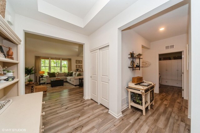 1200 Ardmoor Dr, Crystal Lake, IL 60012 - hall with light wood-style floors and recessed lighting