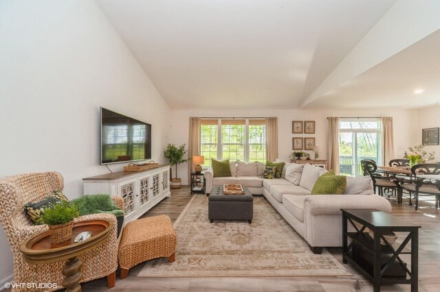 1200 Ardmoor Dr, Crystal Lake, IL 60012 - living room with wood finished floors, plenty of natural light, and high vaulted ceiling