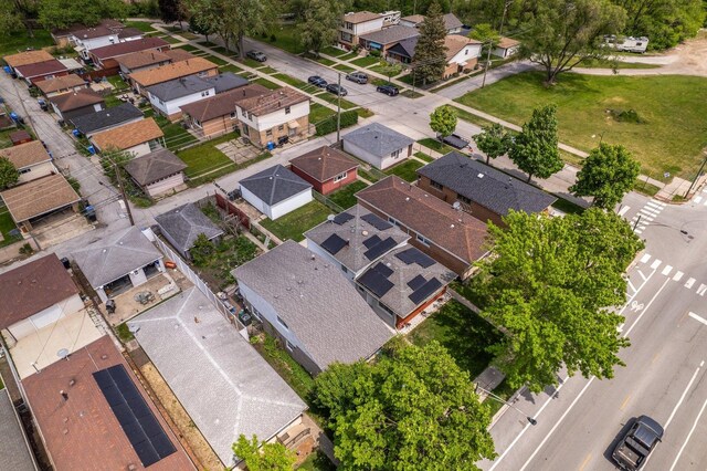 aerial overview of property's location with nearby suburban area