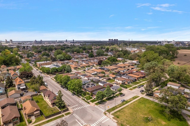 aerial view of residential area