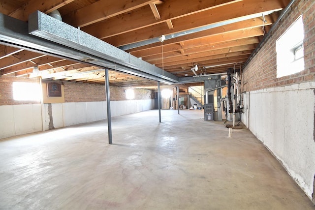430 Marquette Ave, Calumet City, IL 60409 - below grade area with heating unit and brick wall