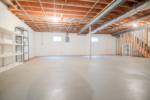 below grade area featuring stairway