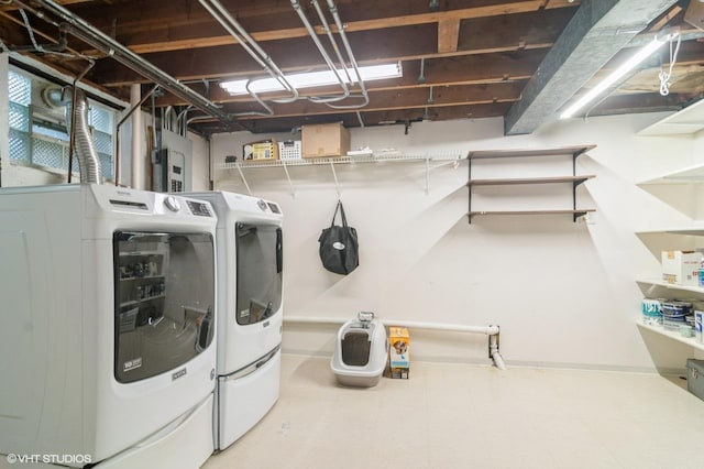 91 Fletcher Dr, Des Plaines, IL 60016 - washroom with washer and dryer and electric panel