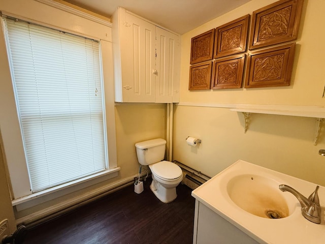 204 N Center St, Colfax, IL 61728 - bathroom with wood finished floors, toilet, and vanity