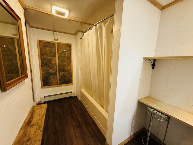 204 N Center St, Colfax, IL 61728 - interior space with a baseboard radiator and dark wood-type flooring