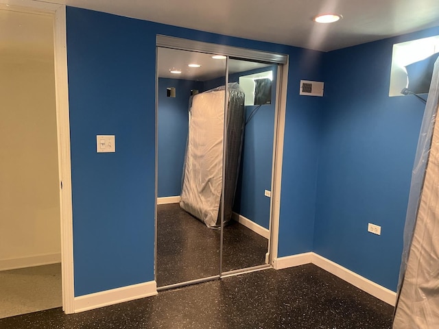 2256 S 15th Ave, North Riverside, IL 60546 - unfurnished bedroom with baseboards, a closet, and recessed lighting