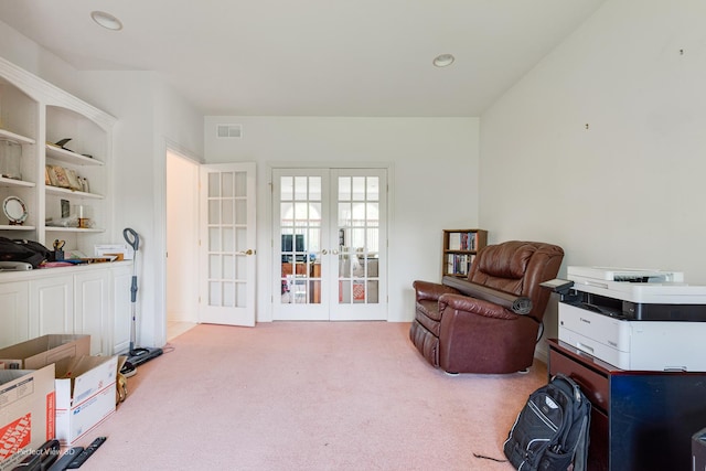 20825 Brookside Blvd, Olympia Fields, IL 60461 - sitting room with french doors, carpet floors, and recessed lighting