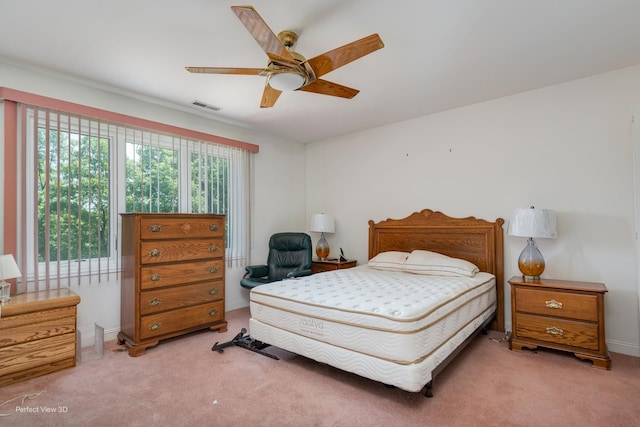20825 Brookside Blvd, Olympia Fields, IL 60461 - bedroom with light carpet, baseboards, and ceiling fan