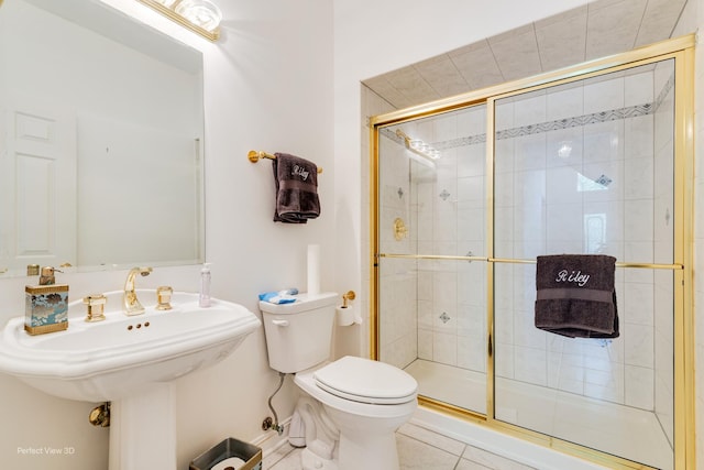 20825 Brookside Blvd, Olympia Fields, IL 60461 - bathroom featuring toilet, a stall shower, tile patterned floors, and baseboards