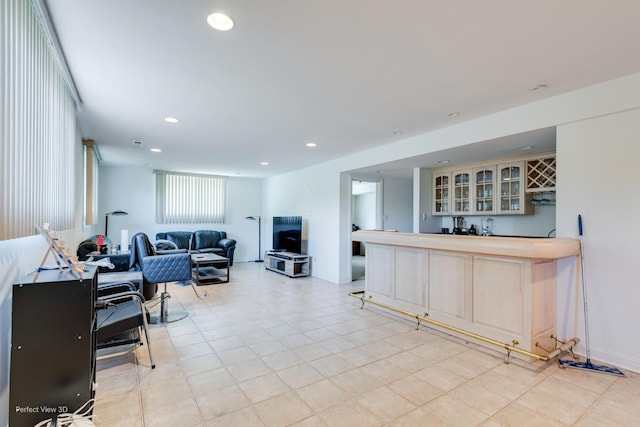 20825 Brookside Blvd, Olympia Fields, IL 60461 - living room with bar with sink, recessed lighting, and light floors
