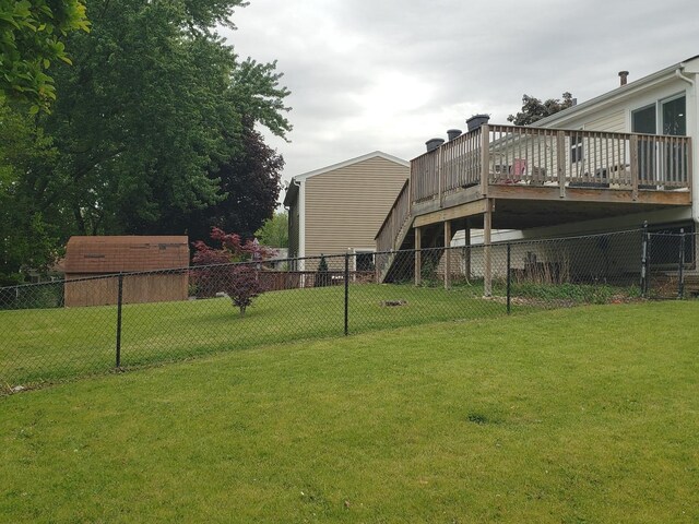1020 Woodside Dr, Roselle, IL 60172 - view of yard with a wooden deck