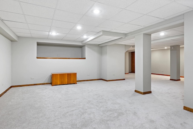 1224 Barclay Cir, Inverness, IL 60010 - finished below grade area with carpet flooring, baseboards, a paneled ceiling, and recessed lighting