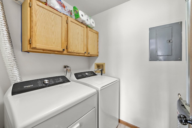 127 Village Creek Dr Unit 0, Lake In The Hills, IL 60156 - washroom with electric panel, cabinet space, and washing machine and clothes dryer