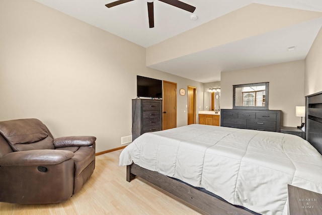 127 Village Creek Dr Unit 0, Lake In The Hills, IL 60156 - bedroom with light wood finished floors, baseboards, and ceiling fan
