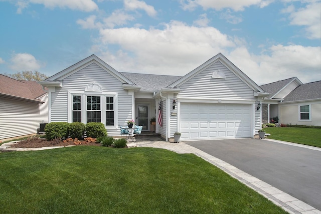 12370 Russet Ln, Huntley, IL 60142 - single story home featuring driveway, an attached garage, and a front lawn